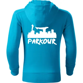 Chlapecká mikina Dětská mikina Parkour originál tyrkysová
