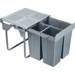Wireli Výsuvný odpadkový 3-koš Komfort + set pro úchyt dvířek, 1x34 l + 2x17 l, K60