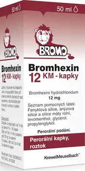 Lék na kašel, rýmu a nachlazení Bromhexin 12 KM 50 ml