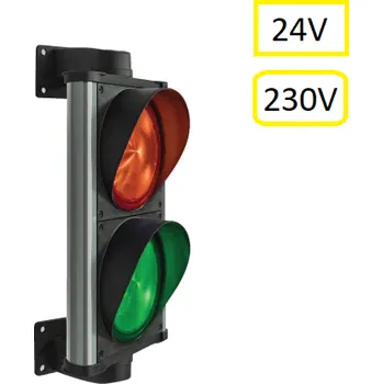 Pohon brány semafor 2-komorový červená/zelená LED - hliníkové tělo, napájení 24 - 230V, výrobce Stagnoli