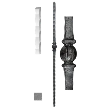 Zábradlí kovaný sloupek zábradlí 07 - 1200 mm, 25 x 25 mm, zdobený