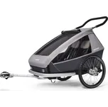 CROOZER KID FOR 2 Keeke 2020, STONE GREY - ZDARMA dopravné! (2v1 odpružený vozík za kolo)