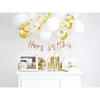 Party dekorace Párty dekorační set Happy Birthday zlatý, 60 kusů