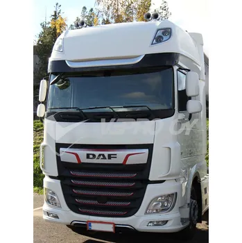 Plexi ofuk oken Sluneční clona DAF XF Super Space cab 2017-, art. AE5163AB- komplet (kompletní clona - akrylová část s montážní sestavou)