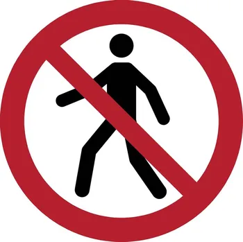 samolepka Podlahová značka – Průchod zakázán, 40 cm, PE