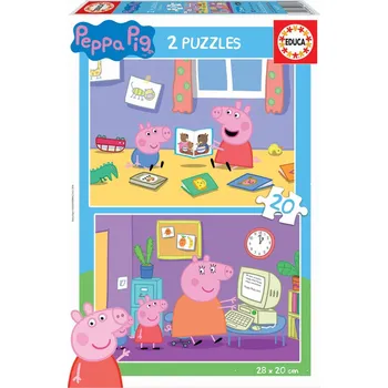 Puzzle Educa Prasátko Peppa 2 x 20 dílků