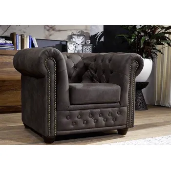 Křeslo Askont R Chesterfield Oxford tmavě hnědé