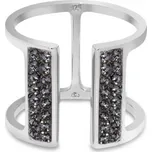 Prsten šedý se Swarovski Elements Radiance PFMP2SN Silver Night 54 - 56 (M/L)