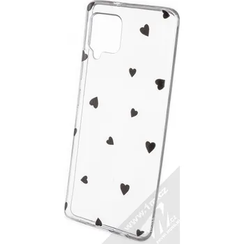 Pouzdro na mobilní telefon 1Mcz Trendy Černá srdíčka TPU ochranný kryt pro Samsung Galaxy A42 5G průhledná (transparent)