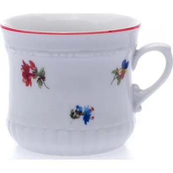 Český porcelán, a.s., Dubí Hrnek Perlový malý, 0,26 l, házenka s proužkem, Český porcelán