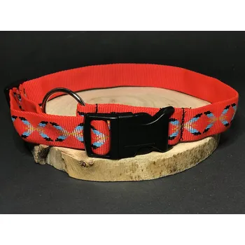 Obojek pro psa Palkar obojek z popruhu pro psy 65 cm x 25 mm červená s indiánem (Palkar obojek z popruhu pro psy 65 cm x 25 mm červená s indiánem)