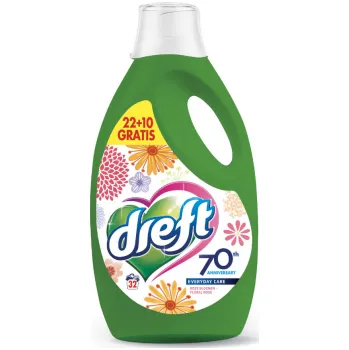 Prací prostředek Dreft prací gel 32 dávek Floral Rose Universal 1,76 l (Dovoz: Nizozemsko)