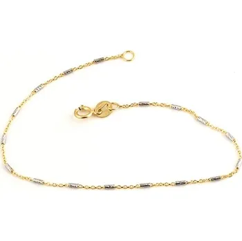 Náramek Dámský zlatý náramek s válečky ZLNA914F 19 cm + Dárek zdarma