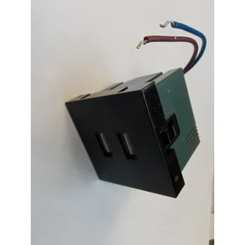 Elektrická zásuvka Výklopná elektrická vestavná zásuvka - MODULOVÝ SYSTÉM - modul USB nabíjecí 2xUSB černý (USB nabíjecí modul 2xUSB pro vestavnou zásuvku KZAS 00050)