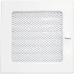 Lakovaná krbová mřížka s rámečkem a síťovinou uzaviratelná 170x170 bílá