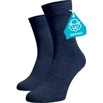Dámské termo ponožky Modré ponožky MERINO Modrá Vlna (Merino) 45-46