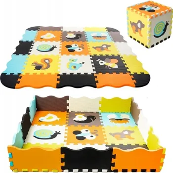 Tulimi Pěnové puzzle/hrací deka 120 x 120 cm barevná zvířátka