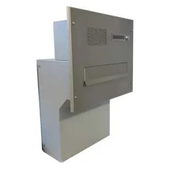 Poštovní schránka DOLS Poštovní schránka F-04 do sloupku + čelní deska s 2x horním zvonkem a přípravou pro HM - NEREZ