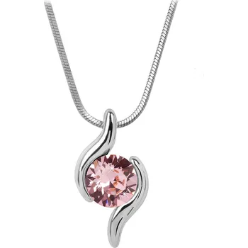 Náhrdelník Náhrdelník se Swarovski Elements růžová vlnka Light Rose