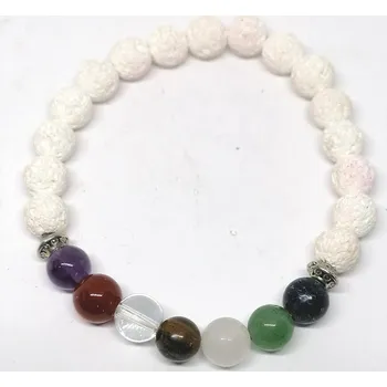 Náramek Čakrový náramek s lávovým kamanem