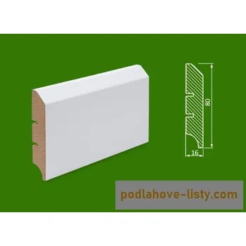 soklová lišta NOVÁK Podlahová - soklová lišta 80x16APlus MDF bílá RAL9003 WD17PLUS