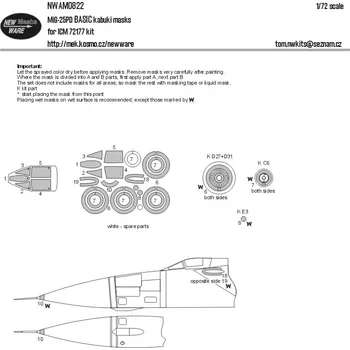 Plastikový model New Ware 1/72 Mask MiG-25PD BASIC (ICM 72177)