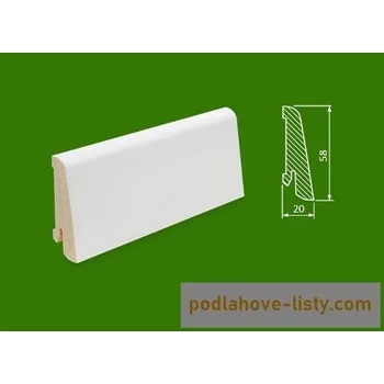 soklová lišta NOVÁK Podlahová - soklová lišta 58x20 dřevěná bílá dýhovaná RAL9003 WBA5820
