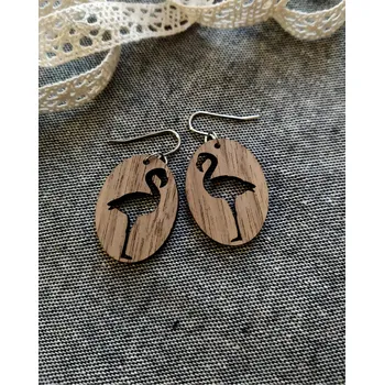 Náušnice art-wood.cz Dřevěné náušnice - Plameňáci