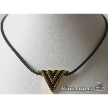 Náhrdelník Náhrdelník se zlaceným přívěškem a černým smaltem 6007