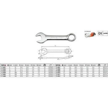 Klíč Klíč očkoplochý metrický CrV YATO krátký 18mm YT-4911