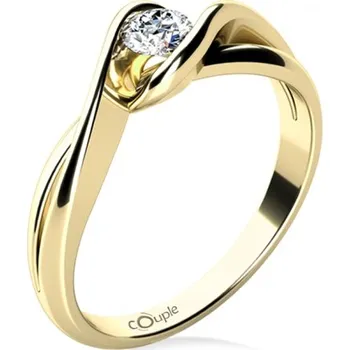 Šperk Couple, Působivý zásnubní prsten Annie, žluté zlato a zirkon, vel. 50, prům. 15.9 mm, 585-68-1-4134.0Z00.0.50.001