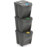 Koš na tříděný odpad SORTIBOX 3x25l šedý