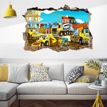 Samolepící dekorace Samolepka na zeď "Staveniště" 56x85 cm