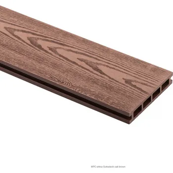 Terasové prkno Nové - Dřevoplastová deska - dubově hnědá 140x25x2900mm