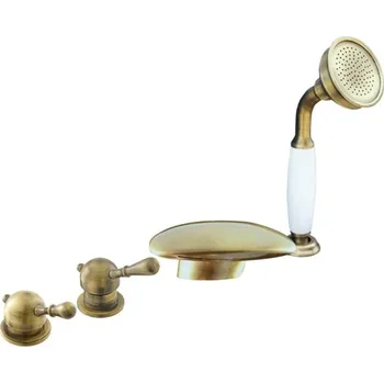 Vanová baterie RAV SLEZÁK Labe se sprchovým setem stará mosaz L070.0PSM