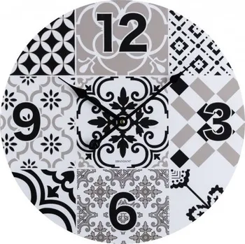 Hodiny Nástěnné hodiny Alhambra 40cm BRANDANI (barva - bílá/černá/hnědá)