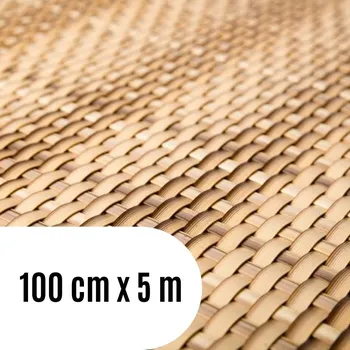 Příslušenství pro plot Progresja Zástěna na balkon ratanová, výška 100 cm - balení 5 m, barva žíhaná přírodní/hnědá RD08