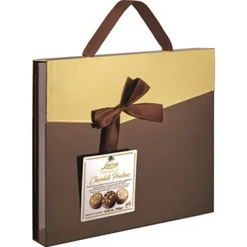 Bonboniéra Luxusní italská bonboniéra LAICA 185 g KABELKA hnědo-zlatá (luxusní pralinky / italské pralinky)