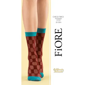 Dámské punčochy Fiore Check twice 20 den Ponožky burgundy uni