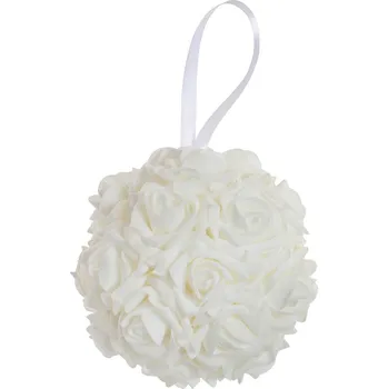 Dekorace koule z růžiček "WHITE" 13x13cm