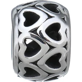 Přívěsek Šperky4U Navlékací ocelový přívěšek korálek se srdíčky - K0072