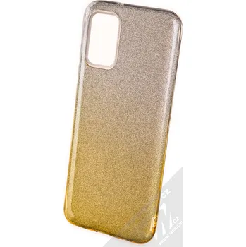 Pouzdro na mobilní telefon 1Mcz Shining Duo TPU třpytivý ochranný kryt pro Samsung Galaxy A02s stříbrná zlatá (silver gold)