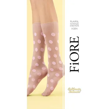 Dámské punčochy Fiore Playful 8 den Podkolenky poudre-tělové uni (Podkolenky vzorované )