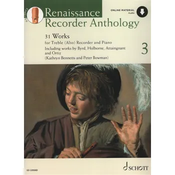 Renaissance Recorder Anthology 3 + Audio Online / altová zobcová flétna a klavír
