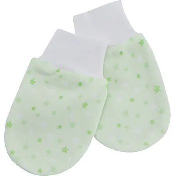 Módní doplněk ESITO | Rukavice bavlna potisk hvězdička - hvězdička zelená / 68 Barva: hvězdička zelená