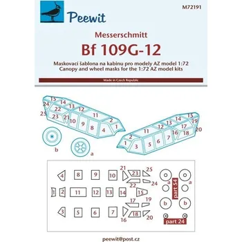 Plastikový model 1/72 Canopy mask Bf 109G-12 (AZMOD)
