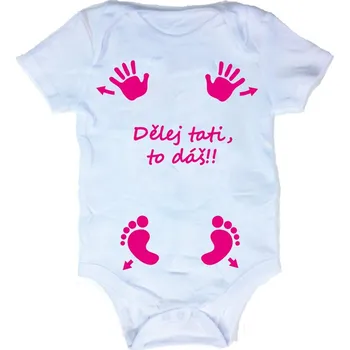Dětské body pro holku - Dělej tati, to dáš!!, Velikost 18-24 měsiců (86-93cm)