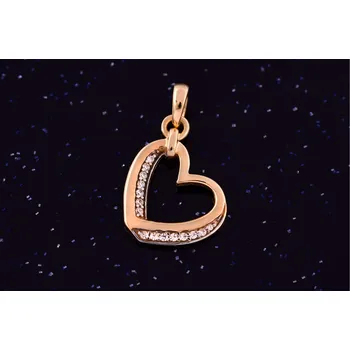 Přívěsek Zlatý přívěsek srdce se zirkony P052, Au 585/1000 14kt, 1,50g (14kt,váha 1,5g)