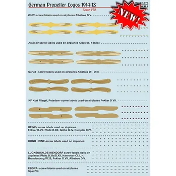 Plastikový model 1/72 German Propeller Logos 1914-1918 (wet decals)