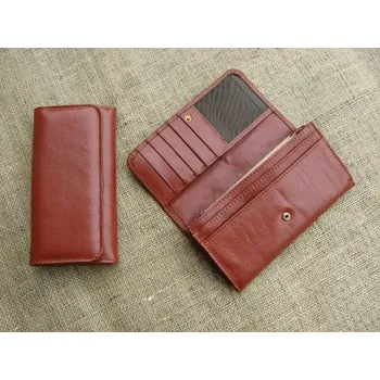 Peněženka Triton Dámská ručně šitá peněženka z pravé kůže LEONA - česká výroba; hnědá